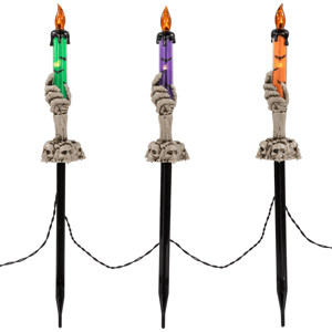 Northlight LED Lighted Skeleton Candle Halloween Decor - Set of 6