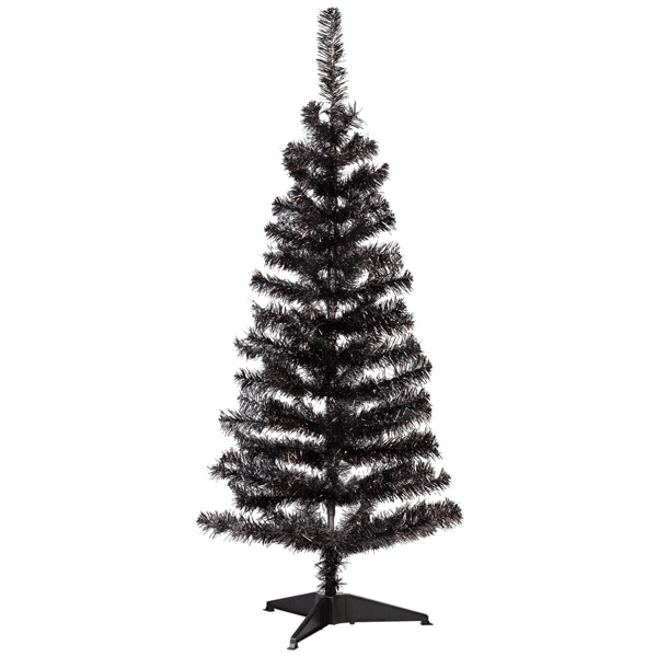 Northlight 4ft. Black Tinsel Artificial Halloween Tree
