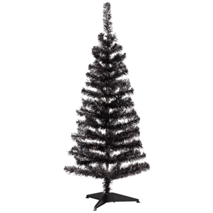 Northlight 4ft. Black Tinsel Artificial Halloween Tree