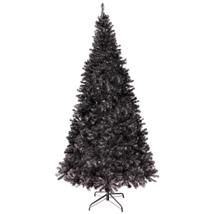 Northlight 9ft. Artificial Black Tinsel Halloween Tree