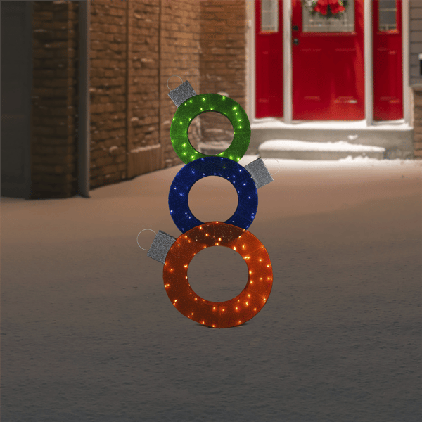 Northlight Lighted Stacked Ornaments Christmas Yard Decoration