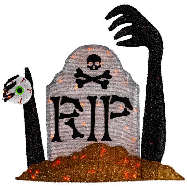 Northlight Black & Grey Lighted Tombstone Halloween Decoration