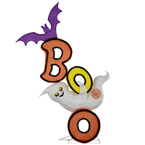Northlight Lighted Bat and Ghost BOO Halloween Decoration
