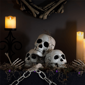 Northlight Bag of Skulls Halloween Decorations - 6in. - Set of 3