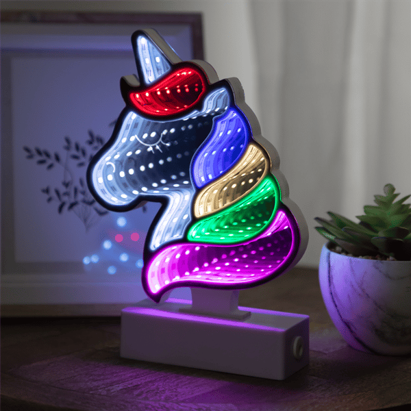 Northlight LED Lighted 3D Unicorn Infinity Mirror - 8in.