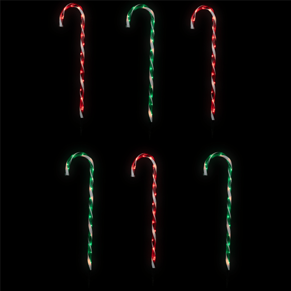 Northlight 6pc. Outdoor Christmas Candy Cane Pathway Markers