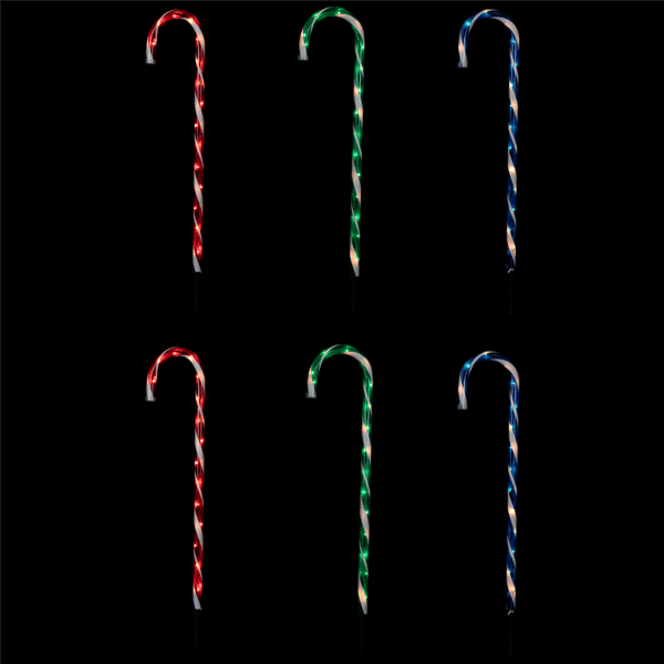 Northlight Candy Cane Christmas Pathway Markers - Set of 6