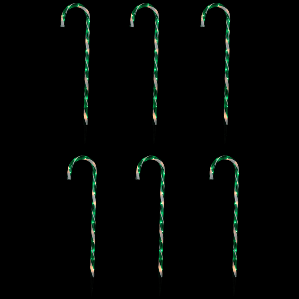 Northlight Green Candy Cane Christmas Pathway Markers - Set of 6