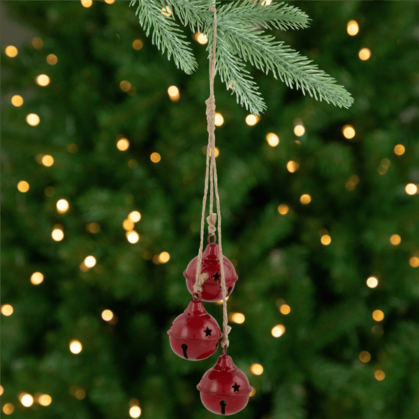 Northlight 2pk. Red Cascading Christmas Jingle Bell Ornaments