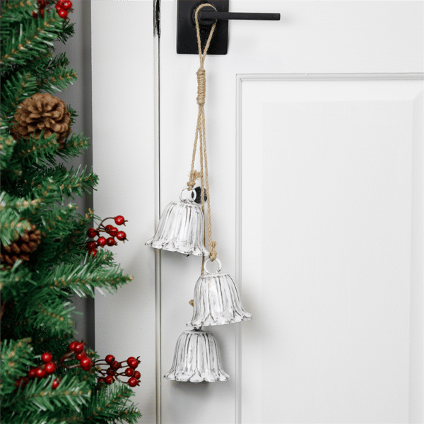Northlight Trio White Fluted Christmas Bells - Set of 2 alternate view