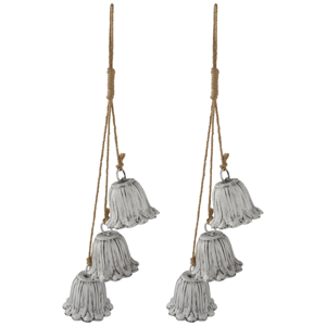 Northlight Trio White Fluted Christmas Bells  - Set of 2
