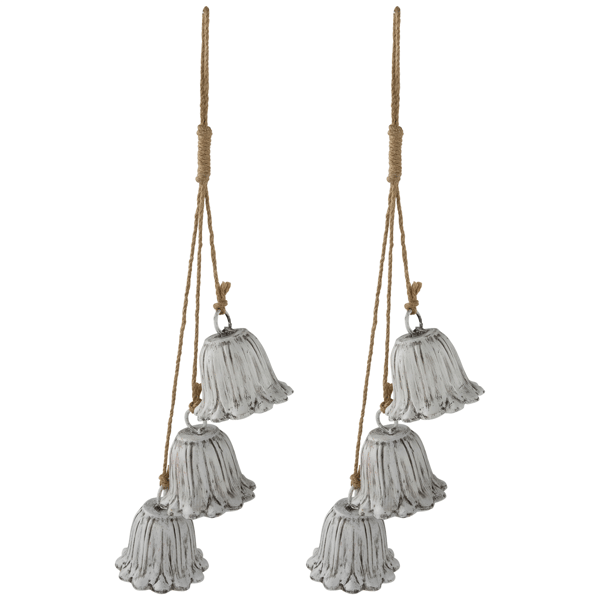 Northlight Trio White Fluted Christmas Bells  - Set of 2