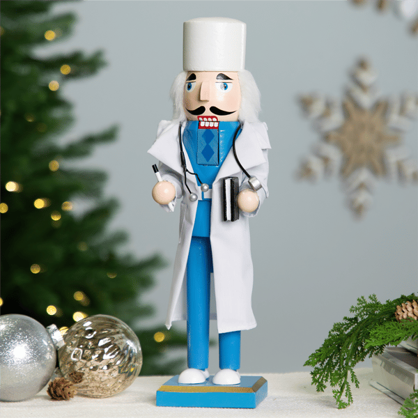 Northlight Doctor with Stethoscope Wooden Christmas Nutcracker