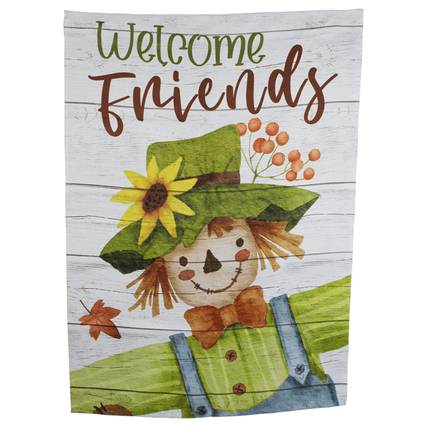 Northlight Scarecrow Welcome Friends Fall Harvest House Flag