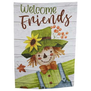 Northlight Scarecrow Welcome Friends Fall Harvest House Flag
