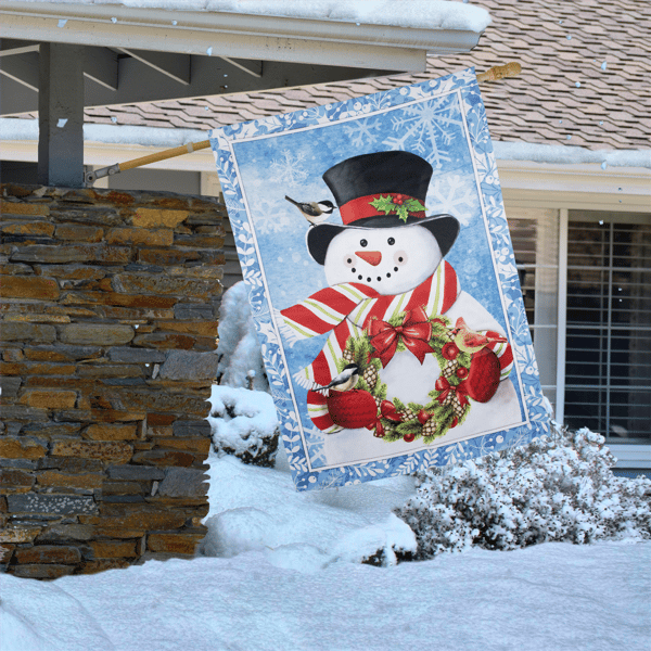 Northlight Snowman with Top Hat Outdoor Christmas House Flag