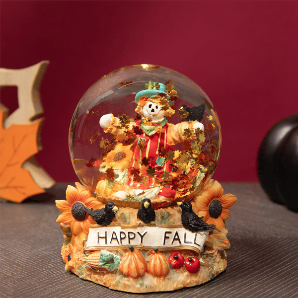 Northlight Scarecrow Happy Fall Harvest Snow Globe - 5.5in.