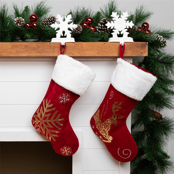 Northlight Reindeer & Snowflake Christmas Stockings - Set of 2
