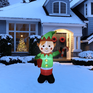 Northlight 4.25ft. Lighted Inflatable Elf Outdoor Christmas Decor alternate view
