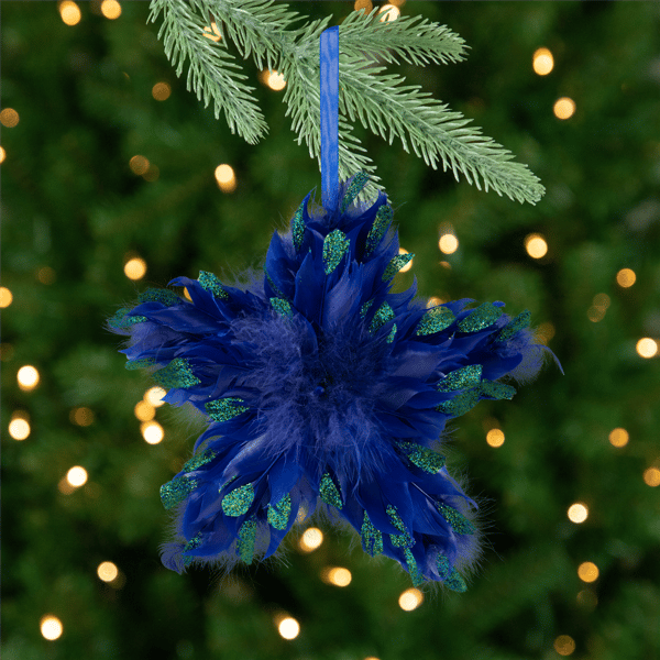 Northlight Plush Peacock Feather Star Shaped Christmas Ornament