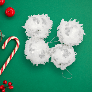 Northlight 4ct. Feather Ball with Sequins Christmas Ornaments