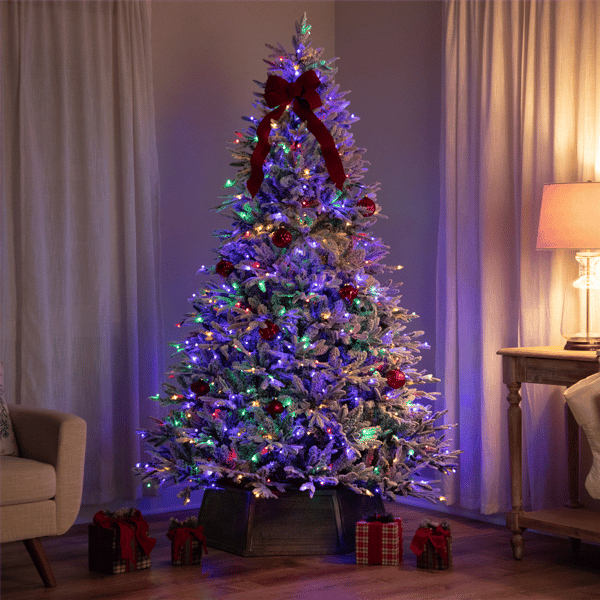 Northlight Real Touch(tm) 6ft. Pre-Lit Flocked Pine Christmas Tree alternate view