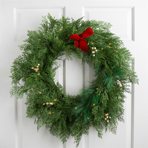 Northlight Real Touch(tm) LED Cedar & White Pine Christmas Wreath alternate view