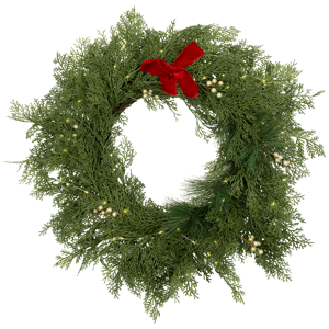 Northlight Real Touch(tm) LED Cedar & White Pine Christmas Wreath