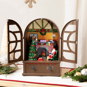 Northlight LED & Musical Retro Radio with Santa Scene Decor