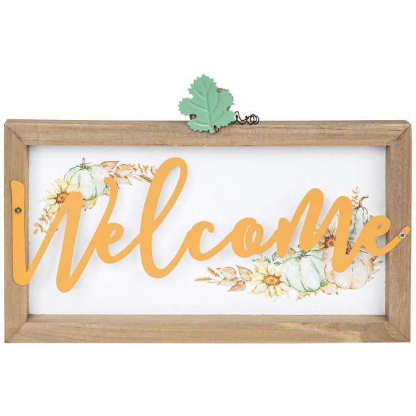 Northlight Pumpkins & Sunflowers Welcome Fall Harvest Wall Sign