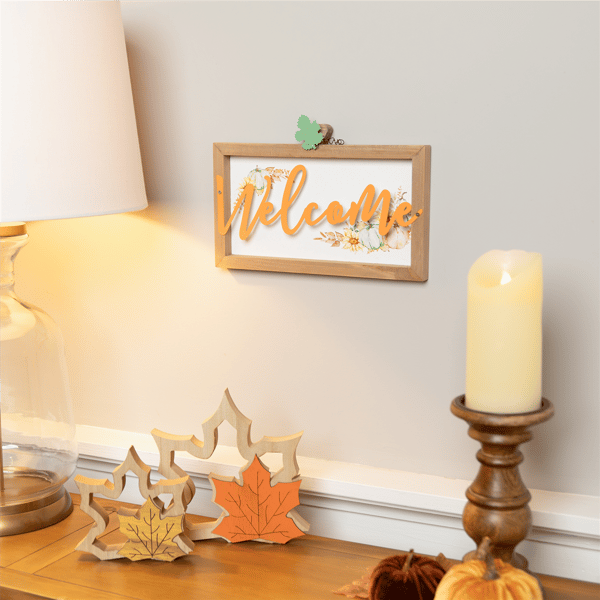 Northlight Pumpkins & Sunflowers Welcome Fall Harvest Wall Sign alternate view