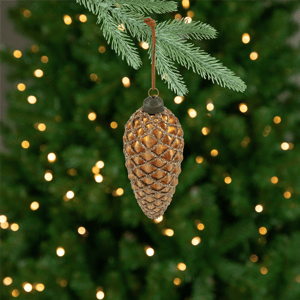 Northlight 4ct. Glittered Pine Cone Glass Christmas Ornaments