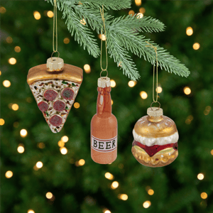 Northlight 3pc. Pizza Burger and Beer Glass Christmas Ornaments