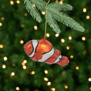 Northlight 4.75in. Glittered Clown Fish Glass Christmas Ornament