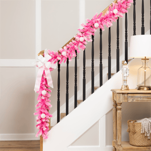 Northlight 9ft. Pink Artificial Flocked Pine Christmas Garland alternate view