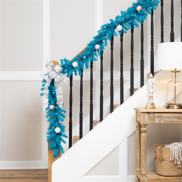 Northlight 9ft. Pre-Lit Turquois Blue Pine Christmas Garland