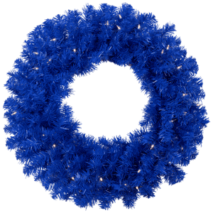 Northlight 24in. Royal Blue Pre-Lit Pine Christmas Wreath