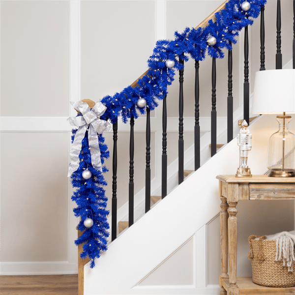 Northlight 9ft. Pre-Lit Royal Blue Pine Christmas Garland