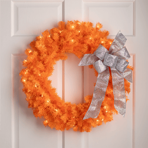 Northlight 24in. Pre-Lit Orange Pine Christmas Wreath alternate view