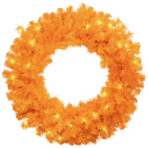 Northlight 24in. Pre-Lit Orange Pine Christmas Wreath