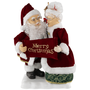 Northlight Mr. and Mrs. Claus Figures with Merry Christmas Sign