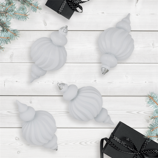 Northlight 4ct. Shatterproof White Finial Christmas Ornaments