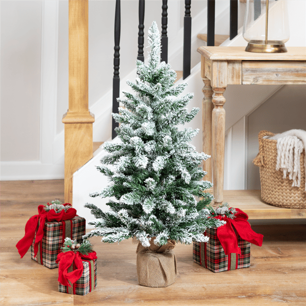 Northlight 3ft. Frosted Pine Christmas Tree in Burlap Base alternate view