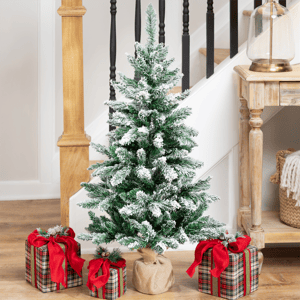 Northlight 3.5ft. Frosted Pine Christmas Tree in Burlap Base