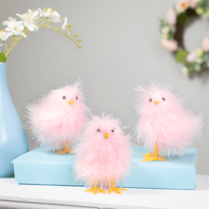 Northlight Furry Pink Chicks Easter Figurines - Set of 3 alternate view