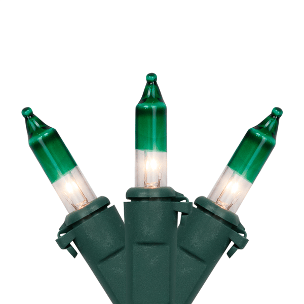 Northlight 10ft. Clear with Green Tip Mini Christmas Light Set