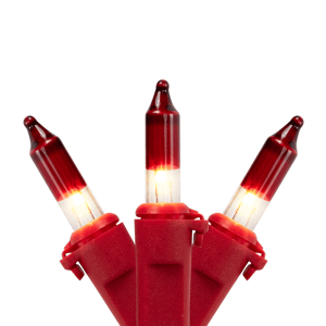 Northlight 20.25ft. Clear with Red Tips Mini Christmas Light Set