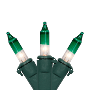 Northlight 20.25ft. Mini Clear w/ Green Tips Christmas Light Set