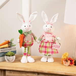 Northlight Bunny Rabbit Figurines with Easter Sign - Set of 2 alternate view