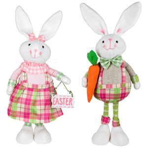Northlight Bunny Rabbit Figurines with Easter Sign - Set of 2
